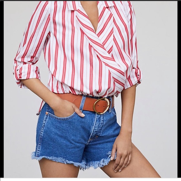 Anthropologie Tops - Anthropologie Harshnan striped collar shirt